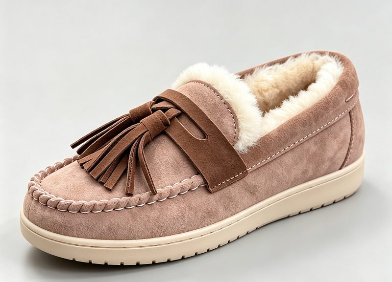 Beige Tassel Ankle Boot Sheepskin Boots